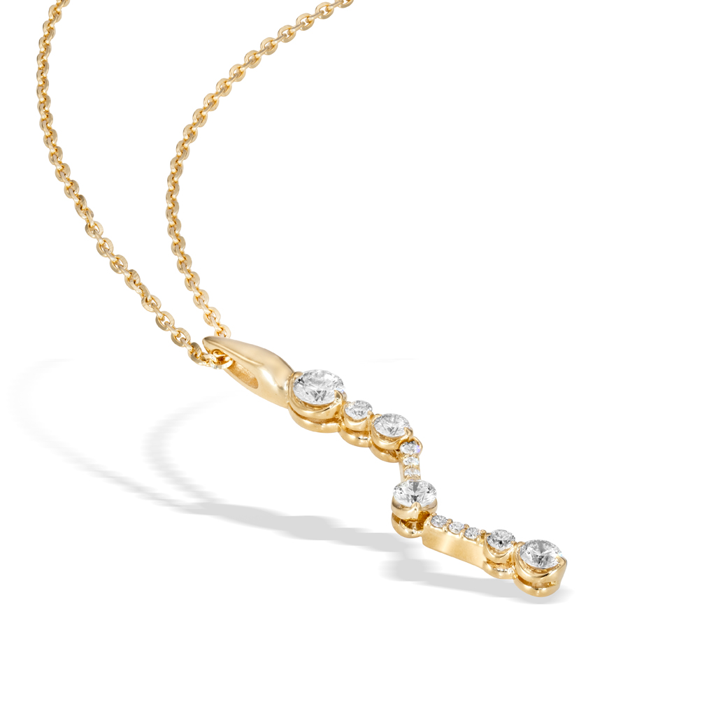 DIAMOND FALL NECKLACE(1ZN1117)K18 ネックレス｜スター