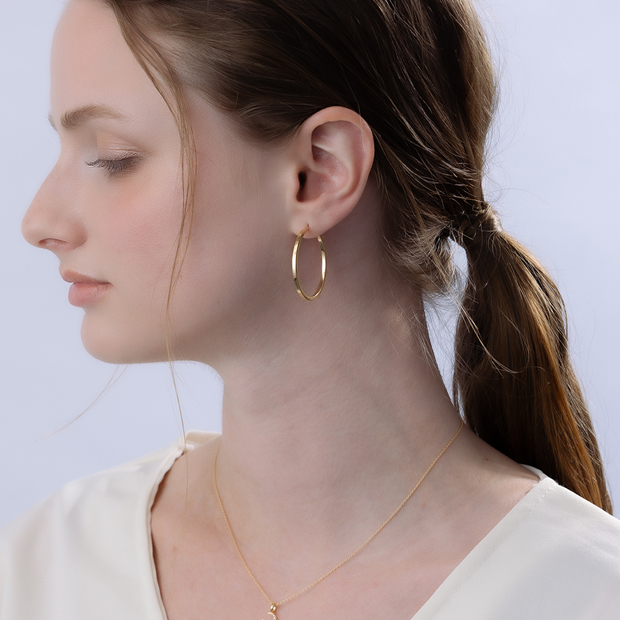 HOOP PIERCED EARRING(3.3cm/片耳用)(2GP0931)K18ピアス|スター HOOP PIERCED EARRING(3.3cm/片耳用)(2GP0931)K18ピアス|スター