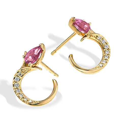 GLOWING SPROUT TOURMALINE PIERCED EARRINGS(1ZP0970)K18 ピアス