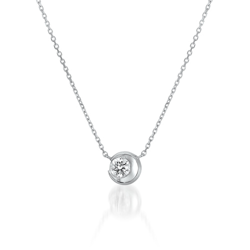 MOON SETTING DIAMOND NECKLACE 0.10ct