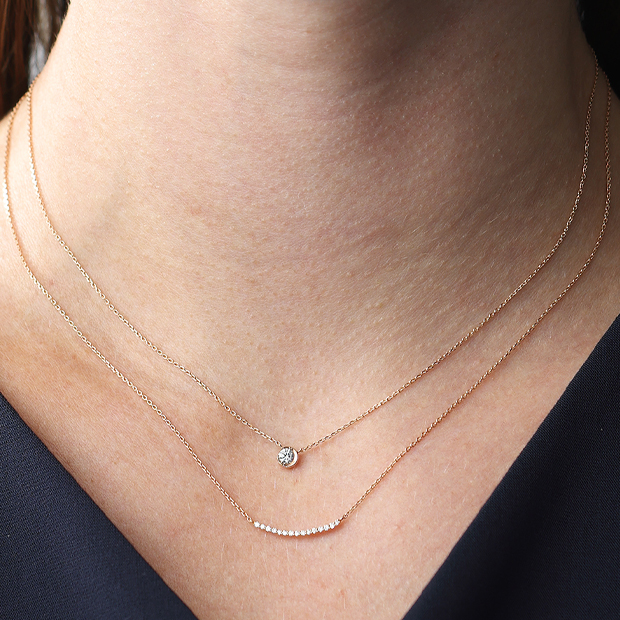 ネックレスMOON SETTING DIAMOND NECKLACE 0.1ct(2ZN2064)|スター