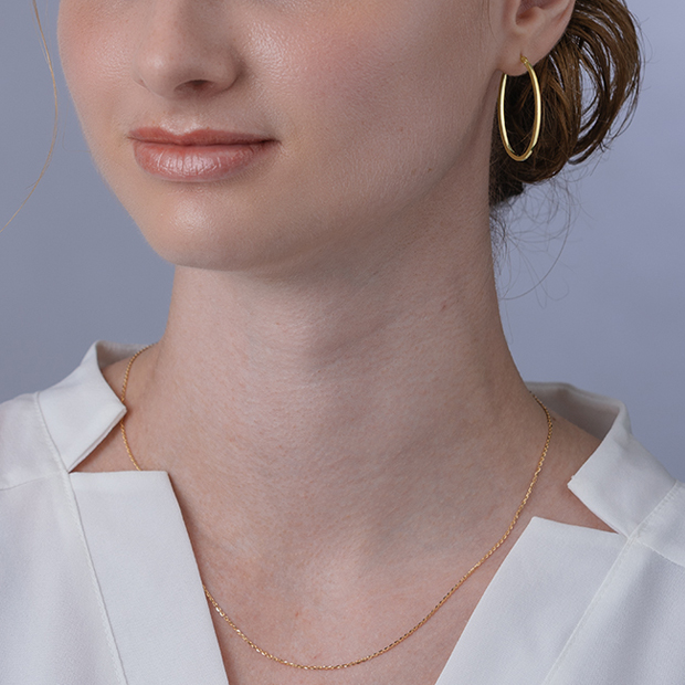 OVAL HOOP PIERCED EARRING(L/片耳用)(2GP0945)K18 ピアス｜スター