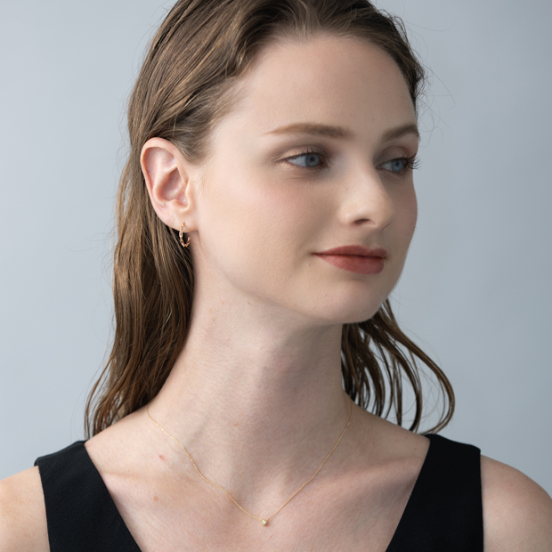 シルバー925 フープピアス パール付き　スタージュエリー BABY PEARL HOOP PIERCED EARRING(M/片耳用)(2JP1010)K10 ピアス
