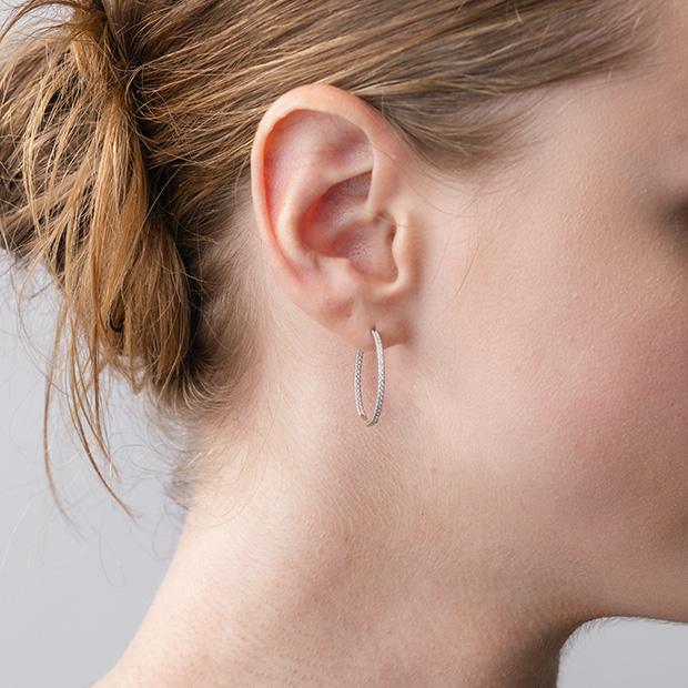 CLICK HOOP PIERCED EARRINGS(1XP0416)Pt950 ピアス｜スタージュエリー