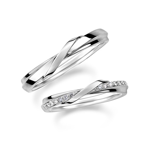 Bowline」 MARRIAGE RING(2PR0796)Pt950 マリッジリング｜スター