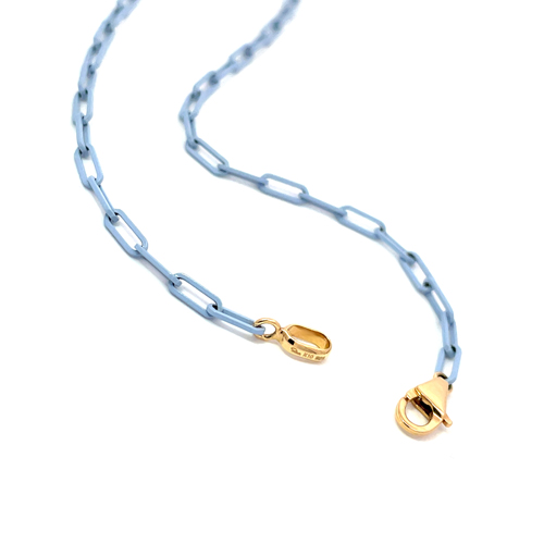 COLOR ON COLORS CHAIN NECKLACE(ブルー)(2SK0656)SV925/K10