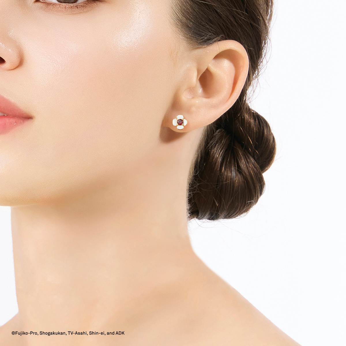 DORAMI GARNET ＆ ENAMEL PIERCED EARRING (片耳用)(2JP1143)K10