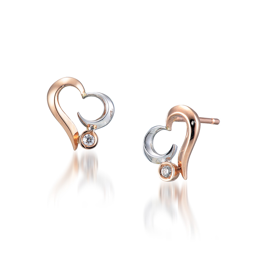 ピアスHEART MOON DIAMOND PIERCED EARRINGS(2JP0473)｜スター