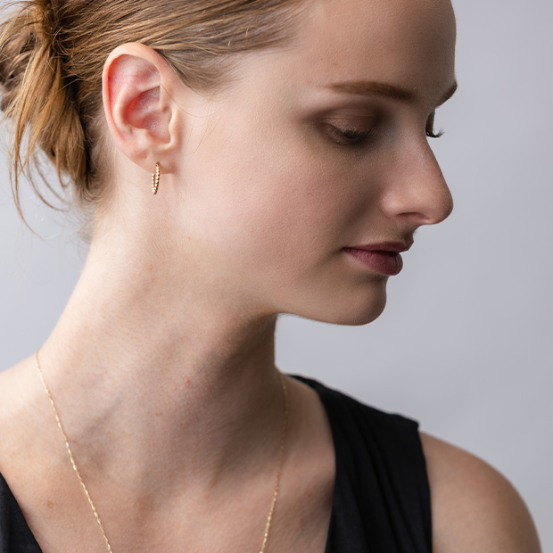 BALL HOOP PIERCED EARRING(1.5cm/片耳用)(2JP0985)K10 ピアス
