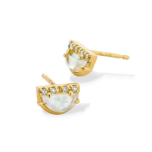 HALF MOON PIERCED EARRINGS(2ZP1663)K18 ピアス｜スター