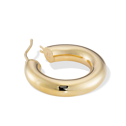 K10 片耳のみピアリング 直径約2.0cm PUFFY HOOP PIERCED EARRING(2.4cm/片耳用)(2JP0990)K10 ピアス