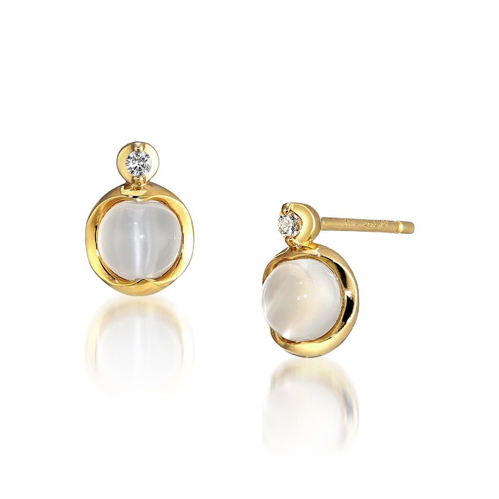 ピアスMOONSTONE & DIAMOND PIERCED EARRINGS(2JP0756)｜スター