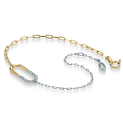 CONTRASTING LINKS BRACELET(1ZU0488)K18 ブレスレット｜スター