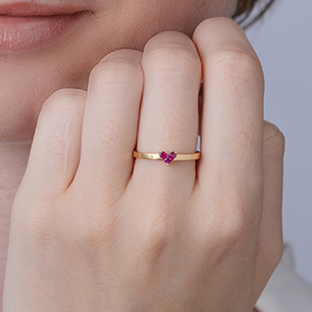 MYSTERIOUS HEART RUBY RING(1ZR1228)K18 リング｜スター