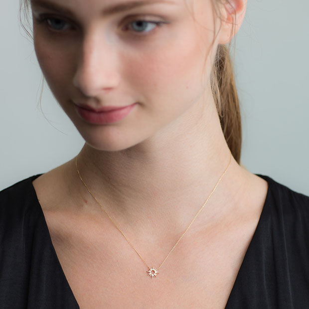 STAR JEWELRY 美品 K10 ネックレス SUNBURST