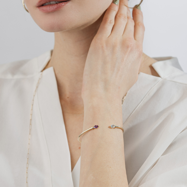 FLEX BANGLE (アメシスト＆ブルートパーズ)(2JU0392)K10 バングル