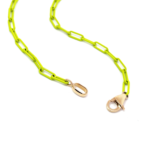 COLOR ON COLORS CHAIN NECKLACE(ライムグリーン)(2SK0655)SV925