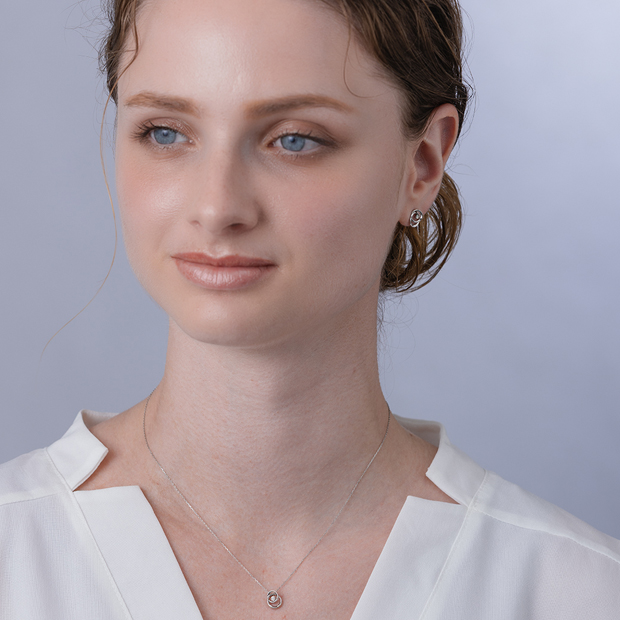 ANGARA 天然ホワイトダイヤモンドペンダントネックレス レディース ガールズ 14Kソリッドゴールド/プラチナ 4月の誕生石 彼女へのジュエリーギフト 誕生並行輸入