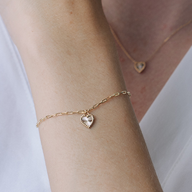 ETCHED HEART BRACELET(2JU0386)K10 ブレスレット｜スタージュエリー