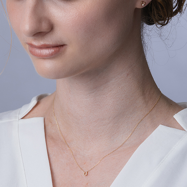 DIAMOND SKINNY NECKLACE(HORSESHOE)(2JN1159)K10 ネックレス