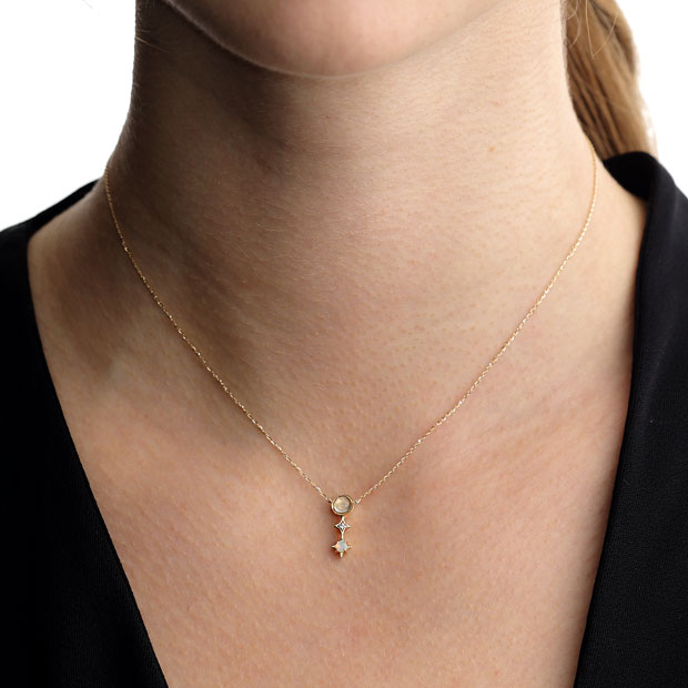 ネックレスMOON BRIGHT NECKLACE(2JN0877)|スタージュエリー公式 1500円のイヤリング スタージュエリー ネックレス ゴールド【10月末まで出品予定】 ネックレス