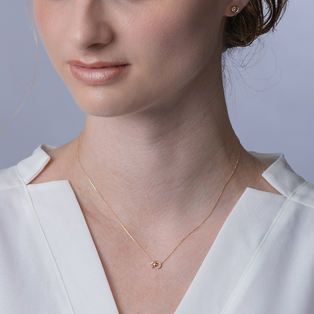 CROSSING & MOON NECKLACE(2JN1157)K10 ネックレス｜スター