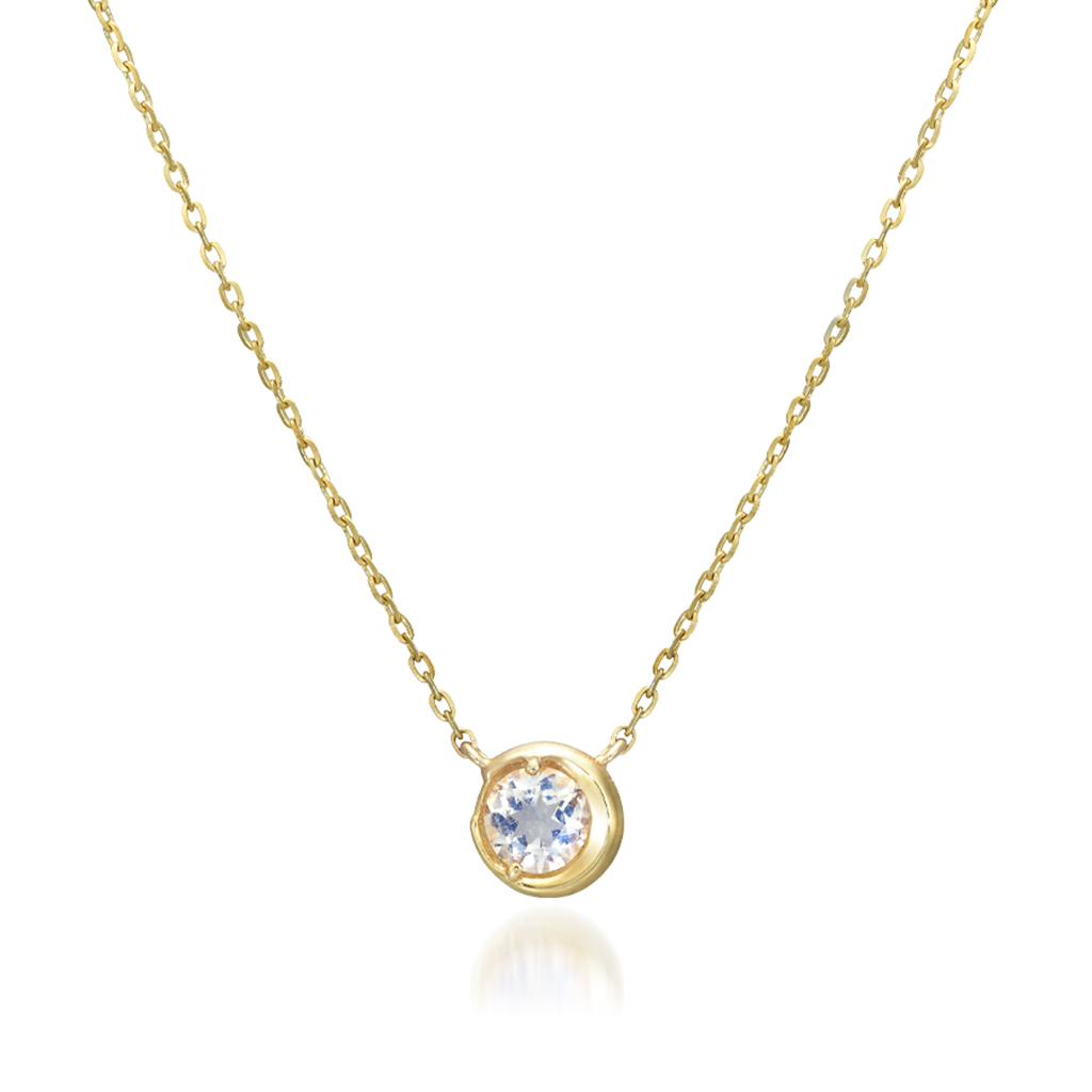 MOON SETTING NECKLACE (BLUE MOONSTONE)(2JN1011)K10 ネックレス