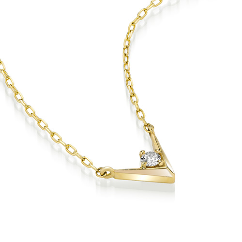 DIAMOND SKINNY NECKLACE(WISH BONE)(2JN1141)K10 ネックレス