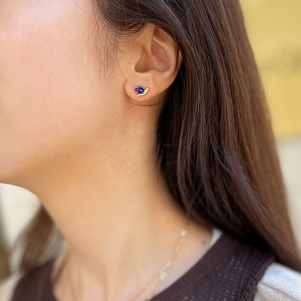 ピアスLAPIS LAZULI DOVE PIERCED EARRING(2JP7930)STAR JEWELRY GIRL