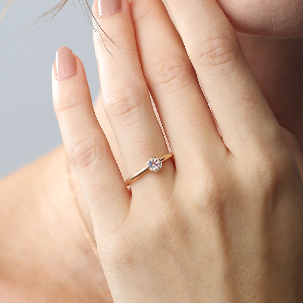 スタージュエリー ダイヤモンド＊Pt950/K18 ピンクゴールド リング 指輪 DIAMOND PINKIE RING(2ZR1224)K18 ピンキーリング｜スター