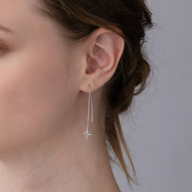スタージュエリー ピアス クロッシングスター ロングピアス
