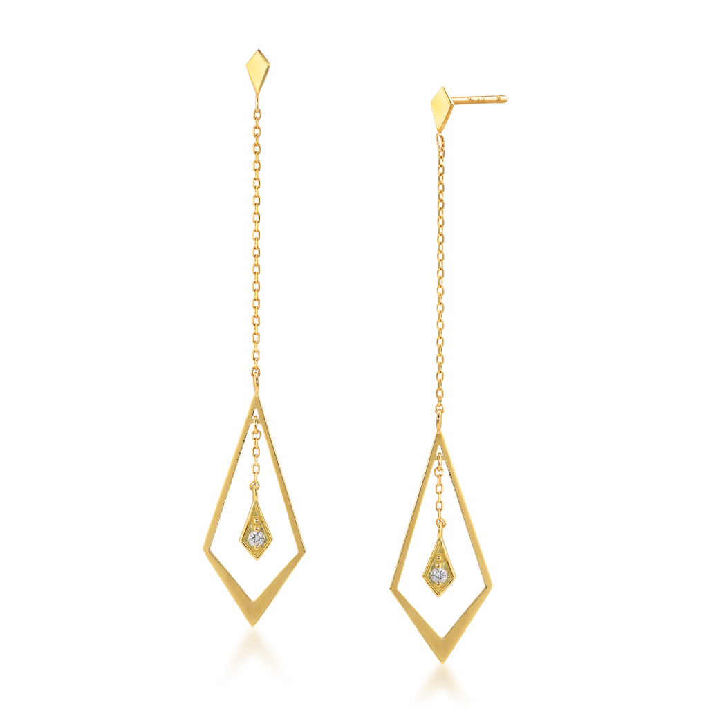 DIAMOND PRISM CHAIN PIERCED EARRINGS(2ZP1518)｜スタージュエリー ...