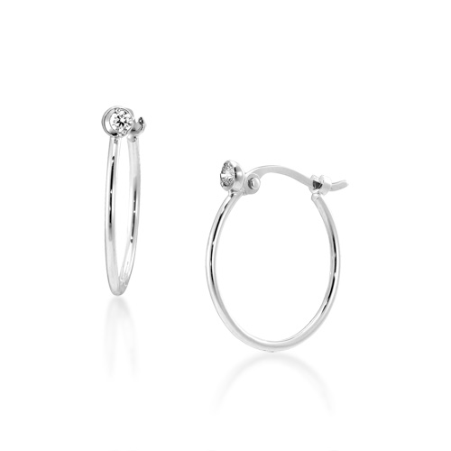 ピアスMOON SETTING DIAMOND HOOP PIERCED EARRINGS(2ZP1524)｜スター 