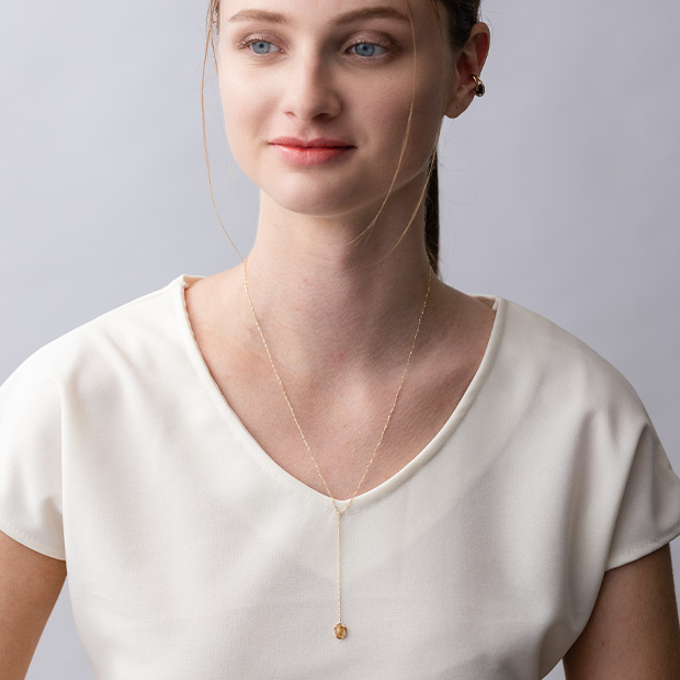 COLOR CALYX NECKLACE(ルチルクオーツ)(2JN1103)K10 ネックレス