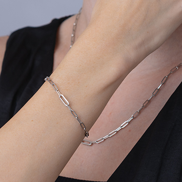 DIAMOND LINK CHAIN BRACELET(2SU1014)SV925 ブレスレット｜スター