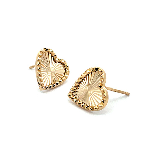 ETCHED HEART PIERCED EARRINGS ギヨシェ ジュエリー (2JP1162)K10