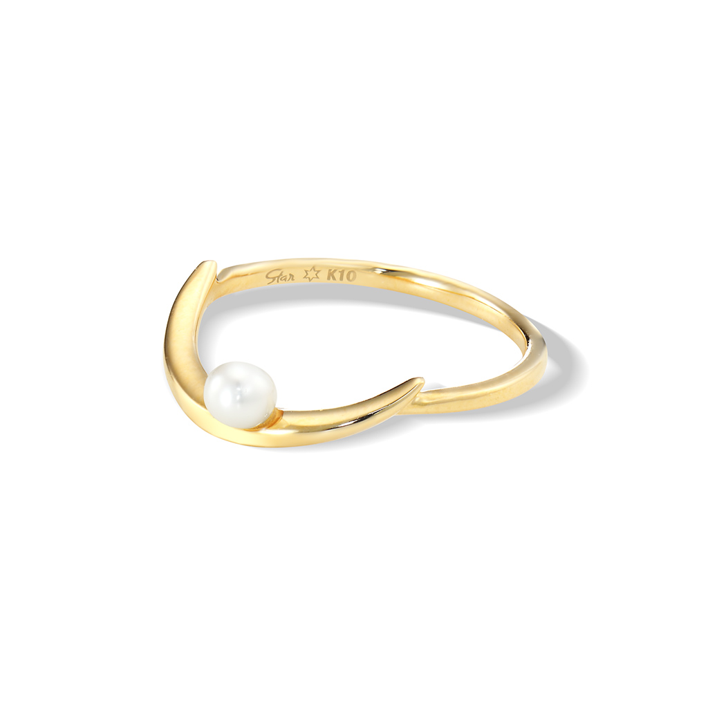 リング(通常サイズ)SMILING MOON PINKIE RING(2JR7230)STAR JEWELRY 