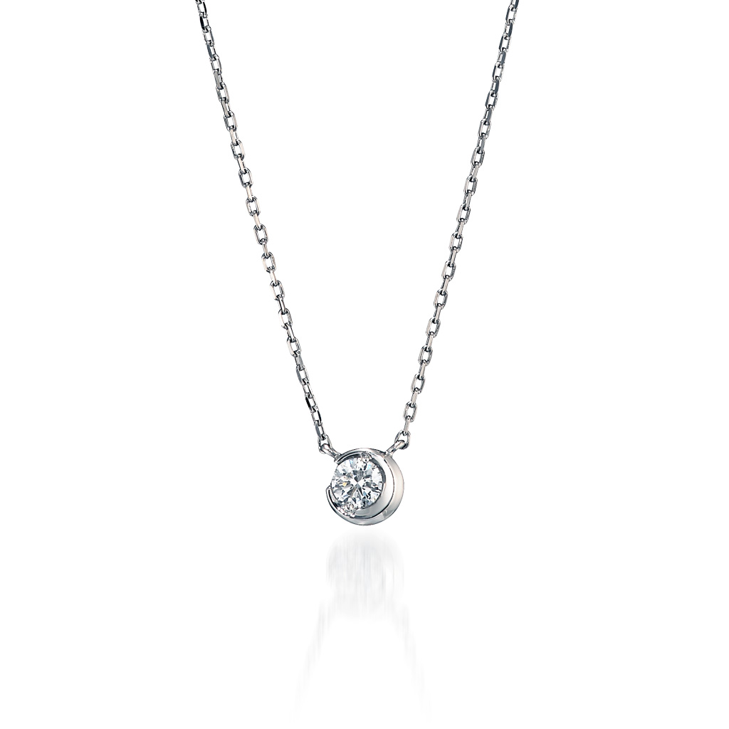 MOON SETTING DIAMOND NECKLACE 0.10ct