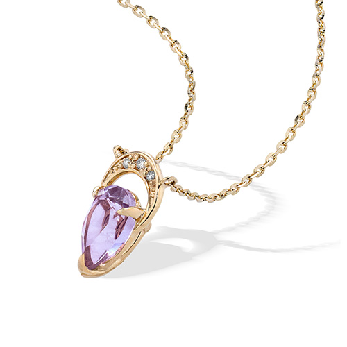 CRESCENT DROP NECKLACE (アメシスト)(2JN1170)K10 ネックレス｜スター