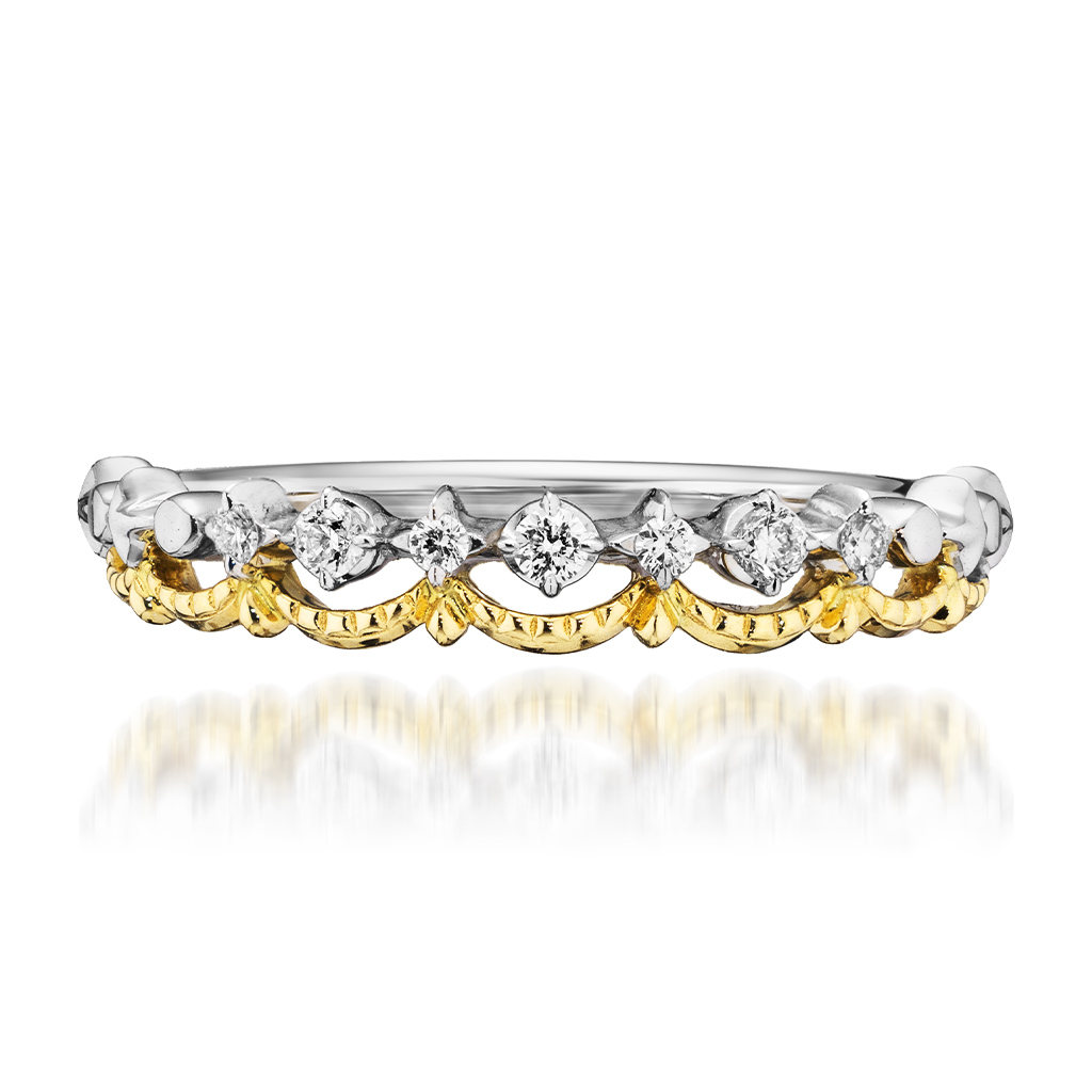 Pt950/K18 リング VINTAGE LACE