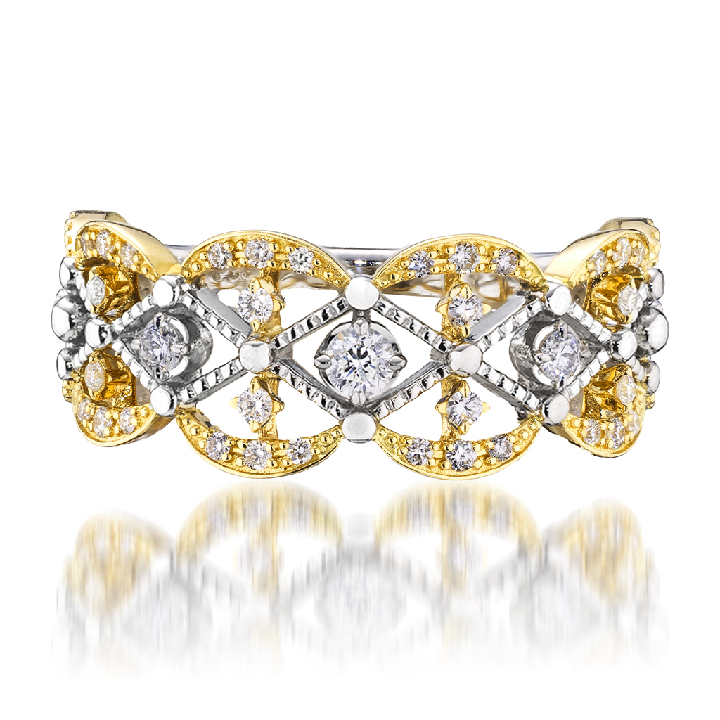 K18/Pt950 リング VINTAGE LACE