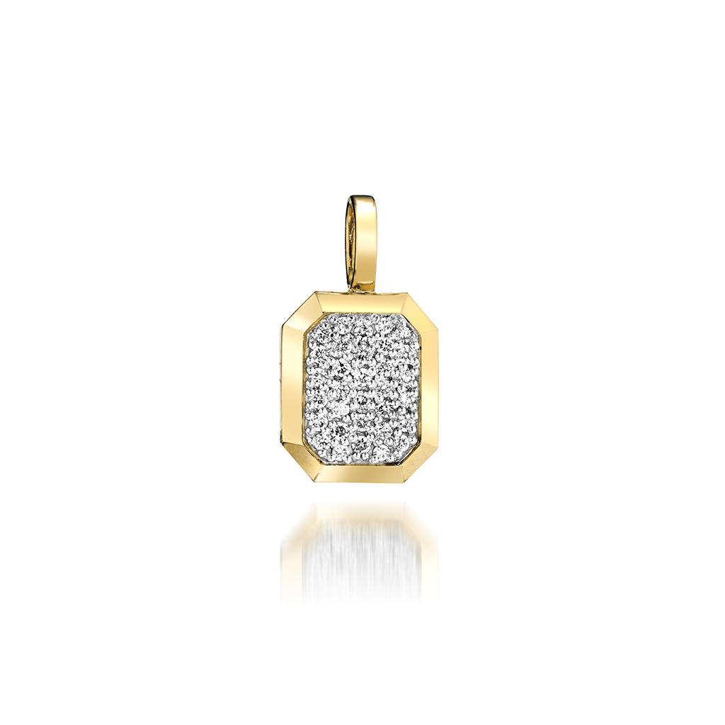 Pt950/K18 チャーム DIAMOND PAVE CHARM