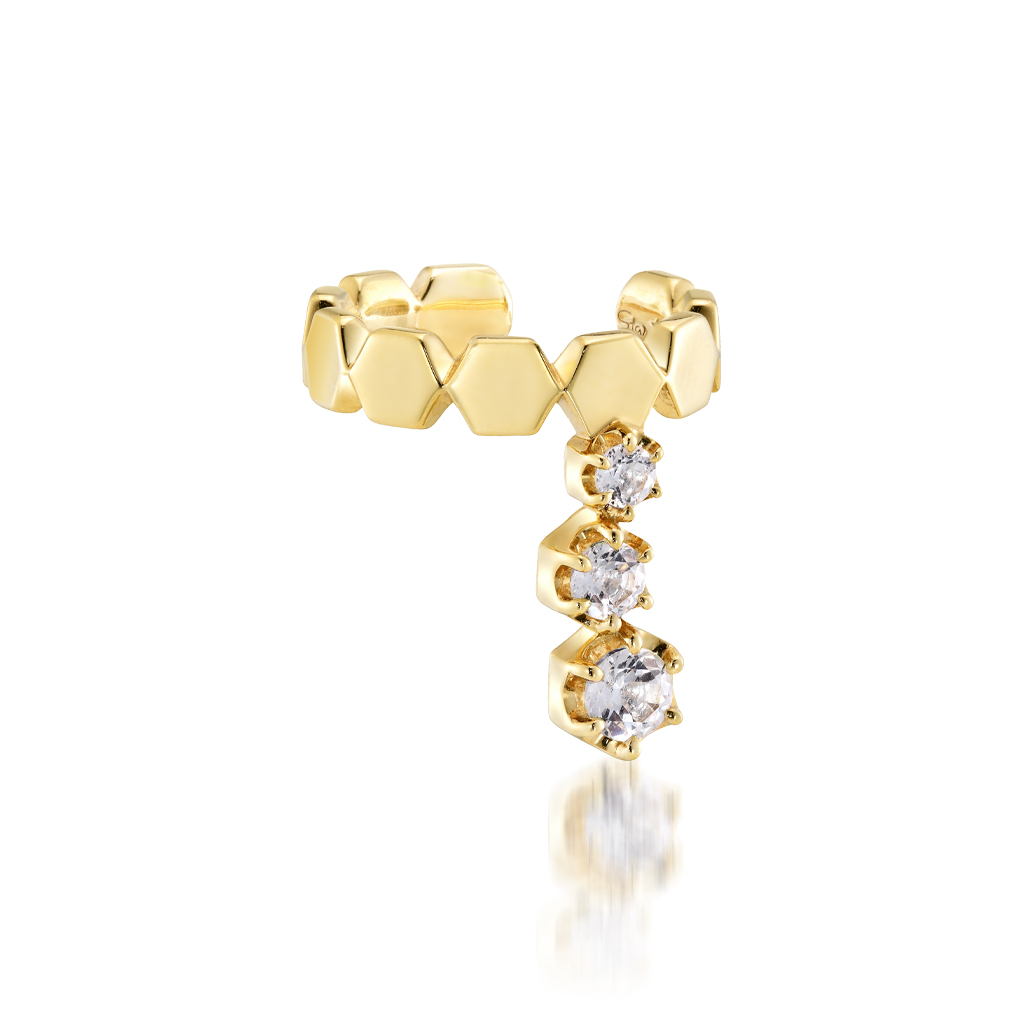 イヤーカフWHITE TOPAZ EAR CUFF(2SE7023)STAR JEWELRY GIRL (スター