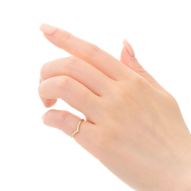 DIAMOND PINKIE RING(2ZR1503)K18 ピンキーリング｜スター