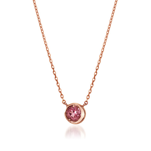 MOON SETTING NECKLACE (PINK TOURMALINE)(2JN1209)K10 ネックレス