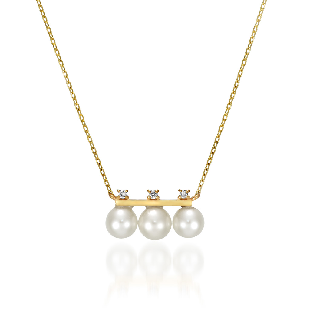 DIAMOND & PEARL BAR NECKLACE(2JN7267)STAR JEWELRY GIRL (スター ...