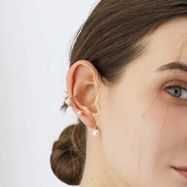 FUTURITY PEARL PIERCE＆EAR CUFF(2JP1127)K10 ピアス/イヤーカフ