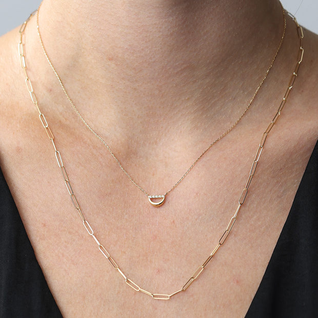 HALF MOON NECKLACE(2ZN2435)K18 ネックレス｜スタージュエリー