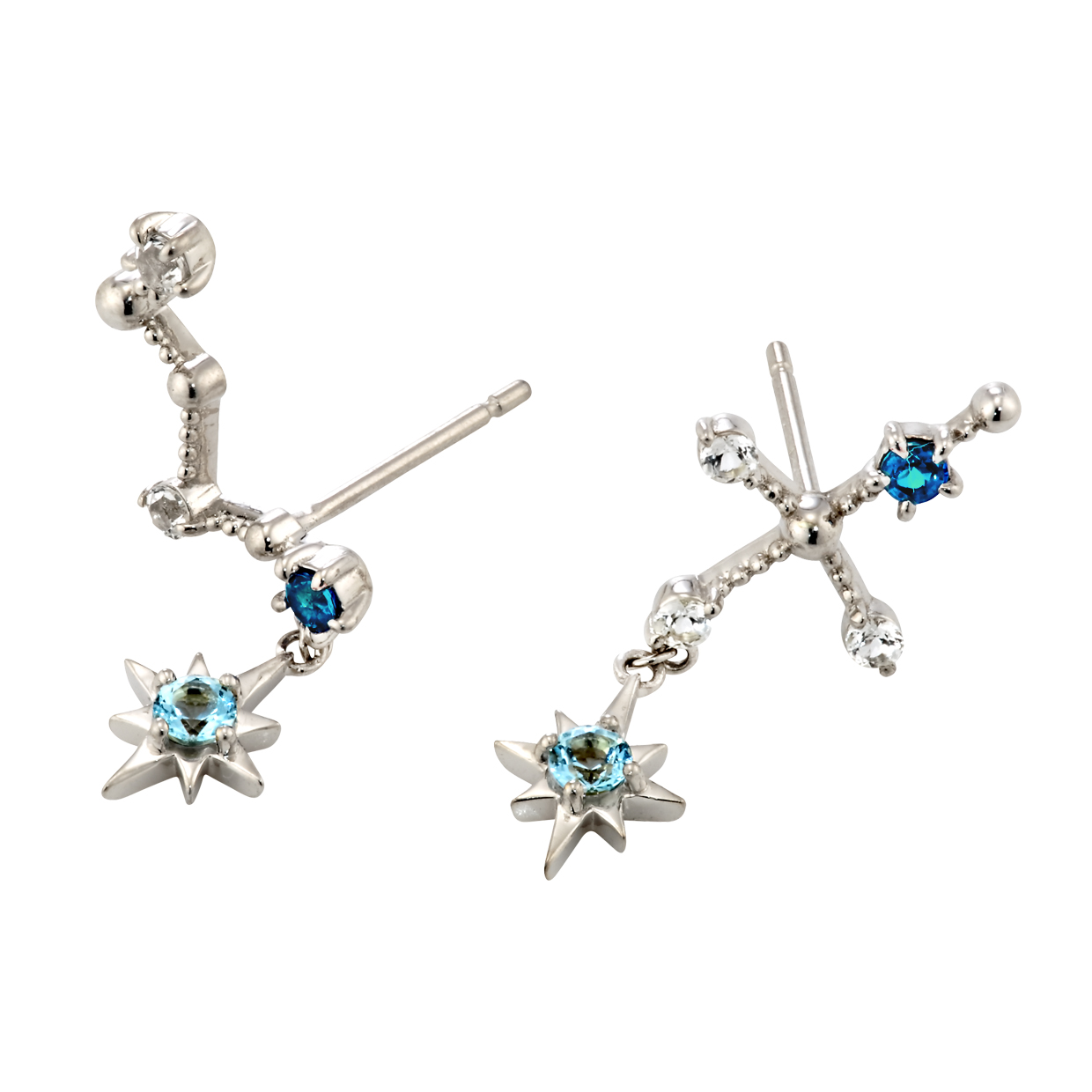 STAR JEWELRY 星座ピアス 11月誕生石　南十字星　カシオペア座