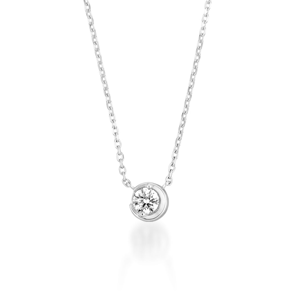 MOON SETTING DIAMOND NECKLACE 0.10ct